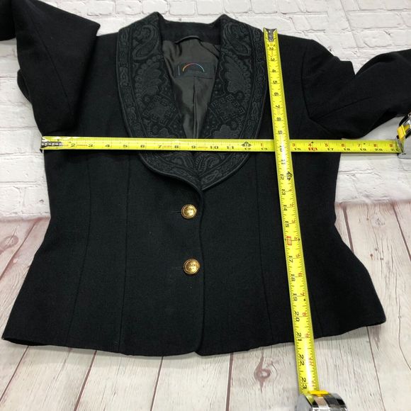 Bogner Women Embroidered 100% Wool Blazer Jacket US Size 6 Black M104 -24 - Picture 2 of 14